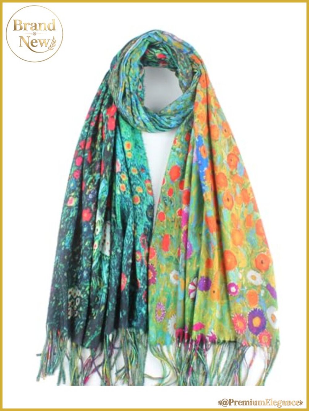 Cashmere Feel Large Scarf Women Winter Warm Shawl Wrap Floral Art Print